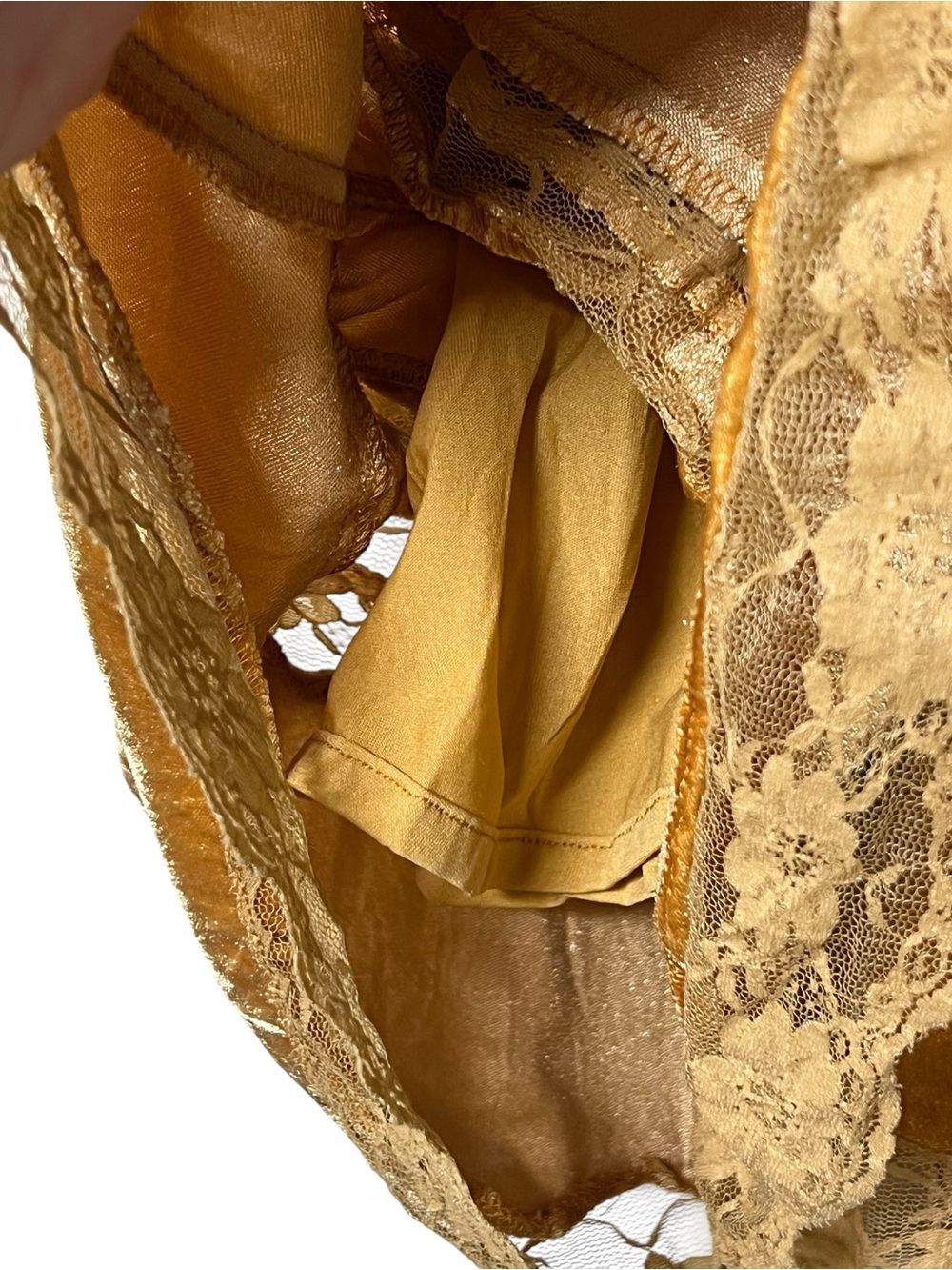 Passport vintage mustard velvet and lace tiered bow midi skirt boho feminine - Picture 8 of 12